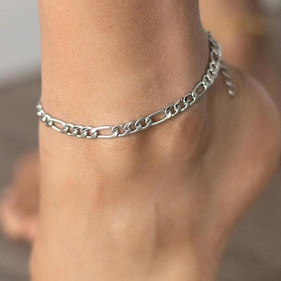 SALE!! Silver Dipped Figaro Anklet - Picture 1 of 2